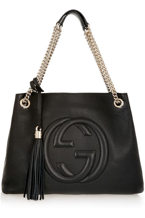 gucci black shoulder bag on chain|gucci shoulder bag black handbags.